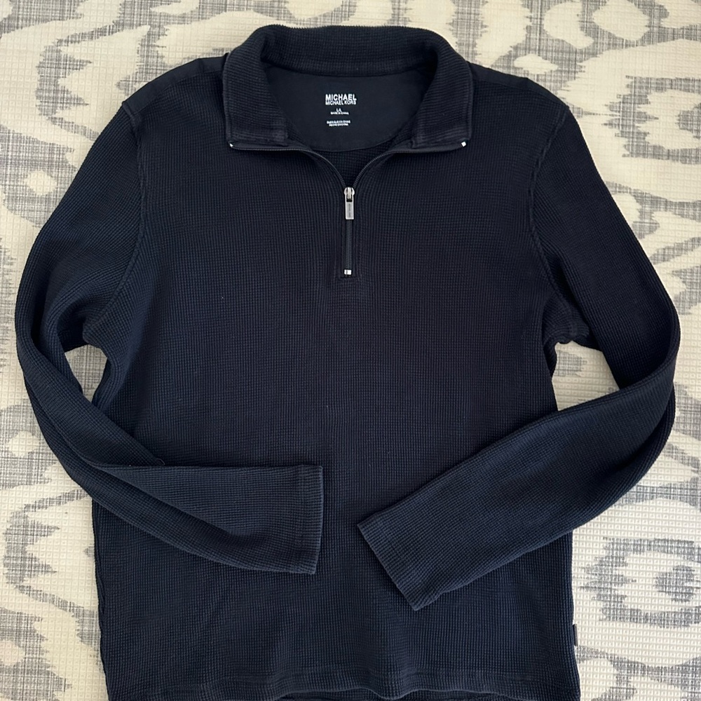 Michael Kors Men's Black Zip-Up Sweater